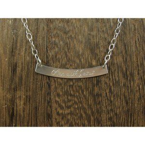 14" Sterling Silver Run With Jesus Religious Necklace Vintage Minimalist